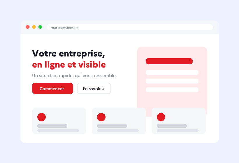 Maquette de site web d'entreprise